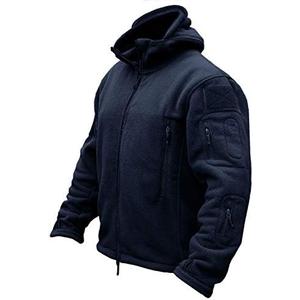 CRYSULLY Men's Military Tactical Sport Warm Fleece Hooded Outdoor Adventure Jacket Coats, 2XL