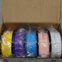 Haosegd 3D Printer Filament PLA 1.75mm 3-D Printing Materials 5 Colors Bundle Print Filimate 1.75 mm White Yellow Pink Blue Purple Filiment1.75 Accuracy ±0.02mm Fillament Spool Vacuum Pack 250G X 5