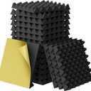 12 Pack 1.5"X12"X12" Acoustic Foam, Self Adhesive Sound Proof Egg Crate Foam(Most Soundproofing Design), Upgraded Sound Proof Foam Panels for Walls, Doors, Fire-Retardent Acoustic Panels,Made by WVOVW