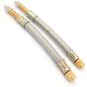 FainWan 2PCS 6"/152mm Flexible Tyre Valve Stem Extension Adaptors Stainless Steel Dual Tire Extenders for Motorcycle Bike Car Truck Scooter RV Trailer Vehicle