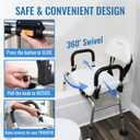 DMI 360 Max Comfort Swivel Shower Chair & Transfer Bench, Extra-Wide 360lb Capacity, Non-Slip & Padded Arms, Bonus Adjustable Back Scrubber