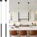 Pendant Lights Kitchen Island 2 Pack, Modern LED Pendant Light for Bedroom Bedside Table TV Background, Minimalist Black Pendant Light Fixture, Kitchen Island Light, Height Adjustable, 3000k