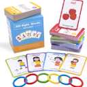 Conzy Dolch Sight Words Flash Cards for Kindergarten 1st 2nd 3rd Grade Preschool Toddlers, 220 Sight Words with Pictures and Sentences for Kids Learn to Read, 5 Levels of Difficulty, 6 Sorting Rings