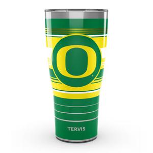 Tervis 30oz stainless steel tumbler featuring the University of Oregon Ducks logo