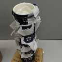 6-pieces Espresso Cups with Saucers and Metal Stand Stoneware Cup & Saucer Sets, Stackable espresso mugs, 4oz coffee cups set, Set of 6, Blue