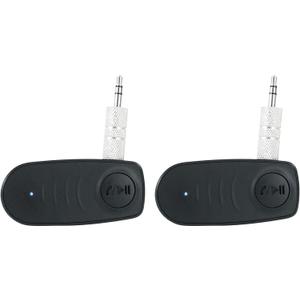 Rockville BT-Link Bluetooth Adapters (2), Aux to Bluetooth 5.0, Wireless Sync, DSP Audio, 35ft Range, Perfect for Home, Car, and Pro Audio Systems (Small)