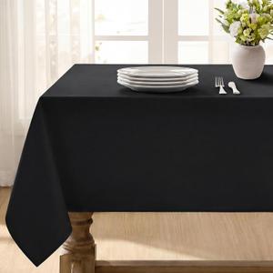 Softalker Rectangle Tablecloth, Waterproof Table Cloths Wrinkle Free Fabric Washable Polyester Table Cover for Dining Tables Party Outdoor Camping Parties Buffet - 60 x 120 inch, Black