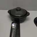 Korean Stone Pot, Ceramic Sizzling Hot Pot for Bibimbap Korean Stone Bowl with Lid and Trivet 40 oz Clay Pot for Cooking, Korean Cooking Pot, 1200ml, Black