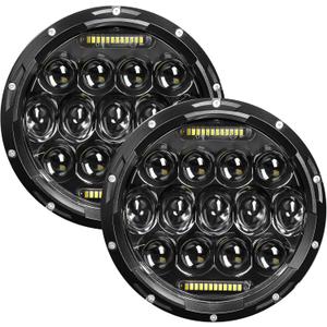 7 Inch Led Headlight Round H6024 Led Headlight DOT Approved Hi/Lo Beam DRL Black Headlights Compatible With Jeep Wrangler JK JKU TJ LJ CJ Compatible With Chevy,Ford and Mazda Miata etc