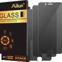 Ailun Privacy Screen Protector for iPhone SE 2020 2nd / 2022 3rd Generation, iPhone 8 7 6 6s 3Pack Anti Spy Private Tempered Glass