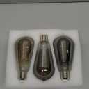 E26 ST64 Vintage Edison Light Bulbs, Smoky Grey Coated Glass, Dimmable, 4W(20W Equivalent) 200 Lumin, 2700K Soft White, Spiral Filaments Design, Antique Style, 25000 Hrs, 3-Pack