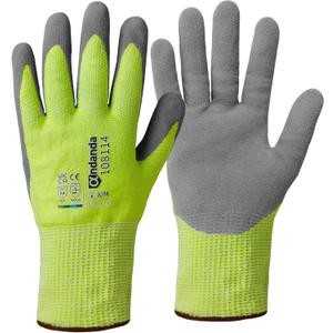 ANDANDA Work Gloves Strong Grip Fluorescein Cut Resistant single dipped Work Gloves (Small)