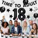 Holkcog 30pcs 18th Birthday Decorations for Boys, Black Happy 18th Birthday Banner, Hide The Car Keys, Bruh I'm 18 Cupcake Topper, Black Cake Topper, Sixteen Bday Decor Ceiling Wall Sign, 18 Party Men