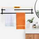 32Inch Double Towel Bar, JIAPAIDUO Towel Rack for Bathroom, Stainless Steel Double Bath Towel Bar, Wall Mounted Towel Holder, Matte Black