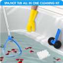 TidyMister 5-in-1 Spa Cleaning Set - Hot Tub Small Pools Maintenance Accessories Kit - Skimmer Net, Round Brush, 2ft Pole, Scrub Glove and Scum Absorber