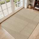 Ultra Thin Door Mat Indoor Entrance 36"x59", Low-Profile Indoor Door Mat, Non Slip Rubber Backing Welcome Entry Mat, Dirt Trapper Entryway Mat Inside Doormat, Khaki