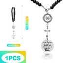 1 Pack Religious Car Mirror Cross  Steel Hanging Accessory for Drivers & Women Protective Charm