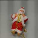Climbing Santa Claus 9" Christmas Ornament Xmas Decoration Climbs Up and Down Battery Operated Toy with Light Music and Sound Animated Climbing on Beads Musical Moving Figure Xmas Christmas Ornament
