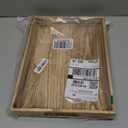 Krismax Wooden Serving Tray with Handles, Rustic Brown Rectangular Serving Platter 15.7x11.4 Inch for Coffee Table, Decorative Storage Tray