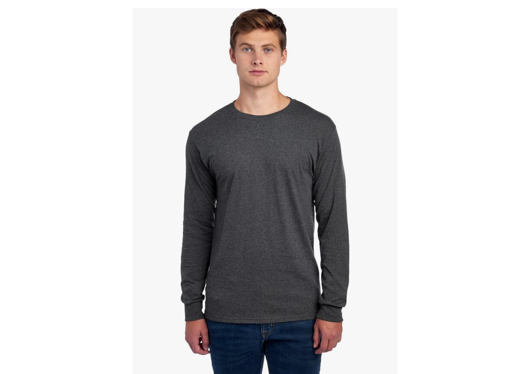 Jerzees Mens Dri-Power Cotton Blend Long Sleeve Tees, Moisture Wicking, Odor Protection, UPF 30+, Sizes XS