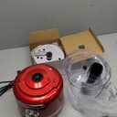 Homtone 16 Cup Food Processor Large, 9 Functions 7 Blades 3 Speeds for Shredding, Slicing, Making French Fries, Chopping Meat, Kneading Dough & Emulsifying, 600W, Red