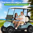 10L0L Golf Cart Windshield for Yamaha Drive 2 2017-Up, Clear/Tinted Folding Windshield with All Heavy Duty Clips, PC Material, Anti-UV & Impact Resistant - Easy Install (Fits Gas/Electric Models)