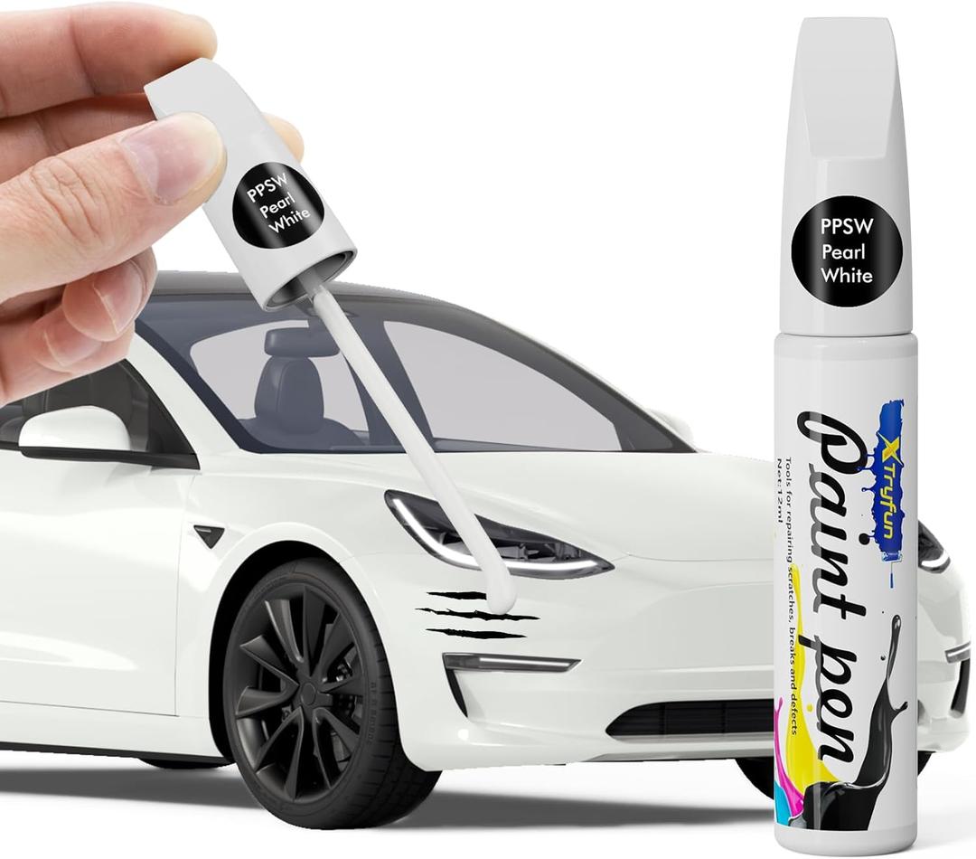 PPSW Pearl White Touch Up Paint Compatible with Tesla, DIY Car Paint Scratch Repair, Automotive Paints, Quick & Easy Fix Scratch Repair for Tesla Model Y/3/X/S