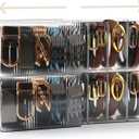 Clear Belt Organizer Extendable, 2 Pack Acrylic Belt Storage Holder with Adjustable Dividers, Belts Storage Container for Drawer and Closet Organization
