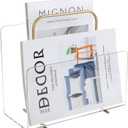 Acrylic Magazine Holder, Crystal Clear Acrylic Magazine Book Rack, Desktop File Organizer for Office Organization, Storage,Home Office Decoration,Reception