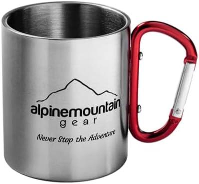 Alpine Mountain Gear Stainless Steel Carabiner Mug Stainless Steel Mug for Camping, Backpacking by Caddis Sports