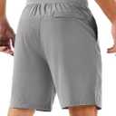 MAGCOMSEN Men's Athletic Running Shorts 8" Quick Dry Lightweight Workout Gym Sports Hiking Shorts UPF 50+ with 3 Pockets (Gray), 36