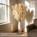 55inch 15pcs Tall Pampas Grass for Floor Vase-Dried Pampas Grass Decor Tall Brown Large Pompas Grass Floral-Long Fluffy Pompas Grass for Living Room,Farmhouse,Entryway,Wedding and Boho Home Decor