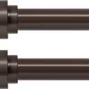 HEI! DEAR 2 Pack Bronze Curtain Rods, 72-144" (6-12ft), 1" Heavy Duty, Modern Style, Iron Finish, Antique Bronze Color, Wall Mounted, 30 lbs Weight Capacity