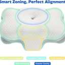 Cervical Neck Pillow - Memory Foam Pillow, Ergonomic Contour Pillow for Back and Side Sleepers, Breathable Slow-Rebound Foam, Cloud-Like Comfort (1, White)