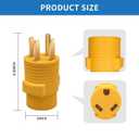 NEMA 14-50P to TT-30R RV Adapter, 50 Amp Male to 30 Amp Female RV Plug Adaptor Connector, 30 Amp RV Adapter for RV, Camper, and Generator, Durable Plug for Outdoor Adventures