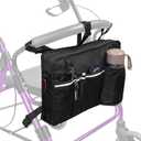 Rollator Bag with Cup Holder,Walker Bags for Folding Walker,Rollator Bags and Pouches,Rollator Accessories Storage Bag,Rolling Walkers Pouch