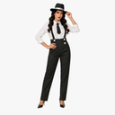 fun shack 20s Mobster Costume for Women, 1920s Gangster Outfit, Halloween Gangster Costume for Women, Vintage Style M