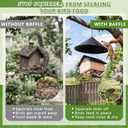 Mifoci Upside Down Suet Feeder Pine Wood with Squirrel-Proof PP Baffle, Great for Attracting Woodpecker, Nuthatch, Titmouse, Rust-Resistant, Easy-Fill Outdoor Garden Bird Feeder Kit