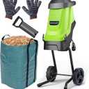 GreenSweep Electric Wood Chipper & Mulcher 15A Powerful Garden Chipper for Branches, Sticks & Yard Waste Compact, Quiet & Easy to Use with Collection Bag