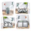 CAPAKIDS Foldable Baby Playpen 59"71" with Mat, Out-of-The-Box Ready Playpen for Babies and Toddlers, Portable Play Yard with Breathable Mesh & Gates, Storage Bag & 4 Handlers for Indoor & Outdoor