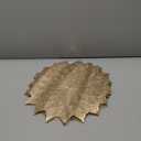 FAVE 6Pcs Round Placemats Pressed Vinyl Slip Resistant Table Mats Golden Lotus Placmats for Wedding, Banquet, Birthday, Party, Restaurant Decorations(Good Luck Leaf, 6 PCS)