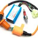High Performance Motorcycle Racing 6pin CDI Ignition Coil Spark Plug Set Fit for Gy6 150cc 125cc 50cc 4-stroke Engines Scooter ATV Go Kart Moped Quad Pit Dirt Bike Cart