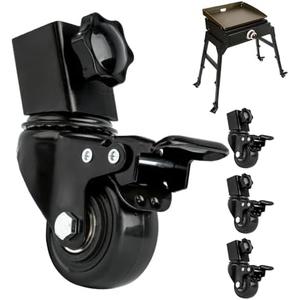 2 Inch Casters for Blackstone Griddle Stand, 2" Heavy Duty Wheels 360 Degree Swivel with Brake Lock, Griddle Accessories Fit for Blackstone 17''/22'' Tabletop Griddle Stand, Pack of 4
