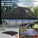 Marine Grade Waterproof Center Console Boat Cover with T Top Roof, Tear Resistant Trailerable Storage Covers, All-Weather Protection T-Top Boat Cover 20-22 ft, Beam Width Up to 106", Black