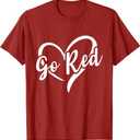 Go Red for Women American Heart Disease Month Awareness T-Shirt Womens Size M