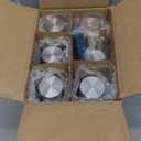 Clear Glass Bottles with Lids 18 oz, Reusable Glass Water Bottles with Stainless Steel Cap for Refrigerator, Juicing, 100% Leak Proof, BPA Free, Juice Bottle Drinking Jar Containers Set of 6