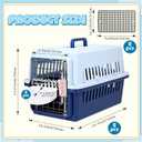 2 Sets 19" Travel Pet Carrier for Small Dogs and Cats Hard-Sided Plastic Dog Crate Cat Kennel with Wire Door, Ventilation and Security Lock Portable Pet Carrier for Car Airline Travel, Up to 13lbs