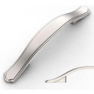 Asidrama 10 Pack 3 Inch(76mm) Brushed Satin Nickel Kitchen Cabinet Handles Cabinet Pulls Kitchen Cabinet Hardware for Cupboard Drawer Pulls (3" Hole Center)