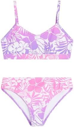Kanu Surf Girls' Willow V-Neck Bikini Beach Sport 2-Piece Swimsuits, Size 16