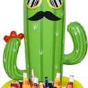 Triumpeek Inflatable Cactus Cooler, 55" Fiesta Cactus Ice Bucket Wearing Sombreros for Summer Swimming Pool Hawaiian Themed Party Supplies